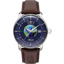 Zeppelin 8468-3 Atlantic Automatico GMT Reloj Hombre 43mm 5ATM