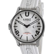 U-Boat 9542/A Darkmoon White SS Reloj Hombre 44mm 5ATM