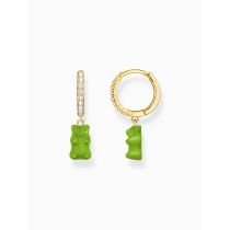 Thomas Sabo CR726-414-6 Pendiente de aro sencillo de oro con Ositos de Oro verde Señoras