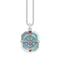 Thomas Sabo PE961-340-7 Colgante de cadena de plata Rueda del Karma + circonita para señora