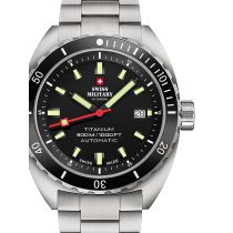 Swiss Military SMA34100.01 Diver Titanio Automatico Reloj Hombre 42mm 30ATM