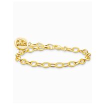 Thomas Sabo X0291-413-39-L17 Pulsera chapada en oro con anillo dorado con el logotipo del oso