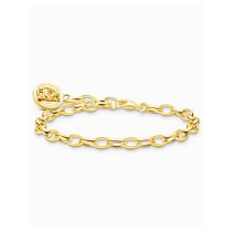 Thomas Sabo X0291-413-39-L19 Pulsera chapada en oro con anillo dorado con el logotipo del oso