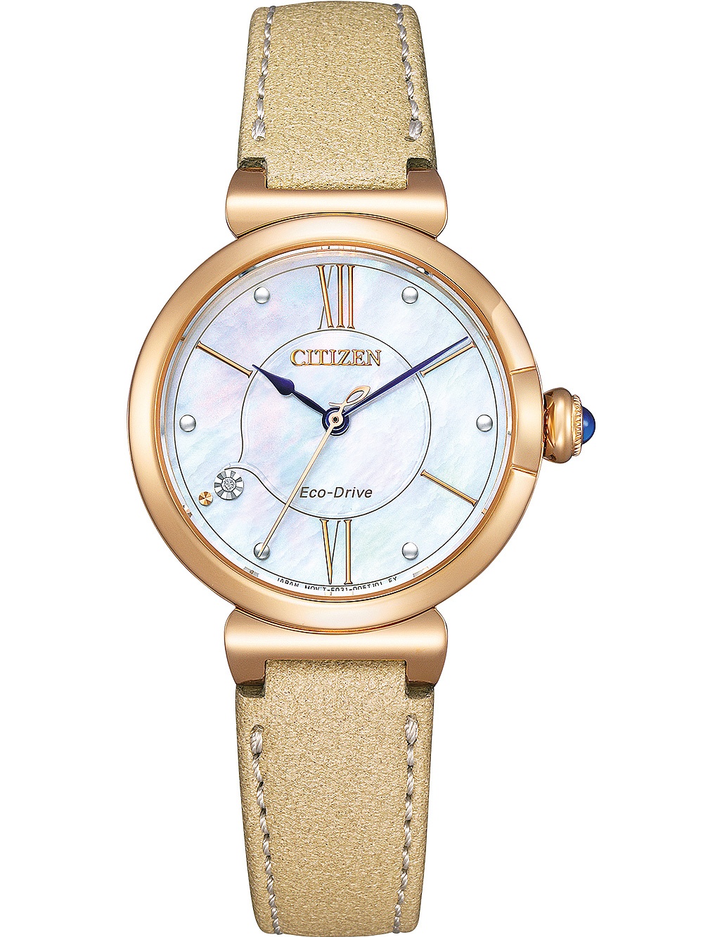 em0993-82x Citizen mujer reloj dorado zafiro